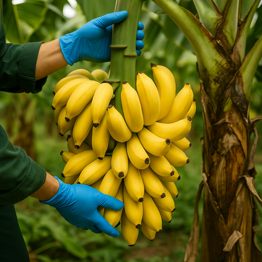 Zrywanie bananów na słońcu