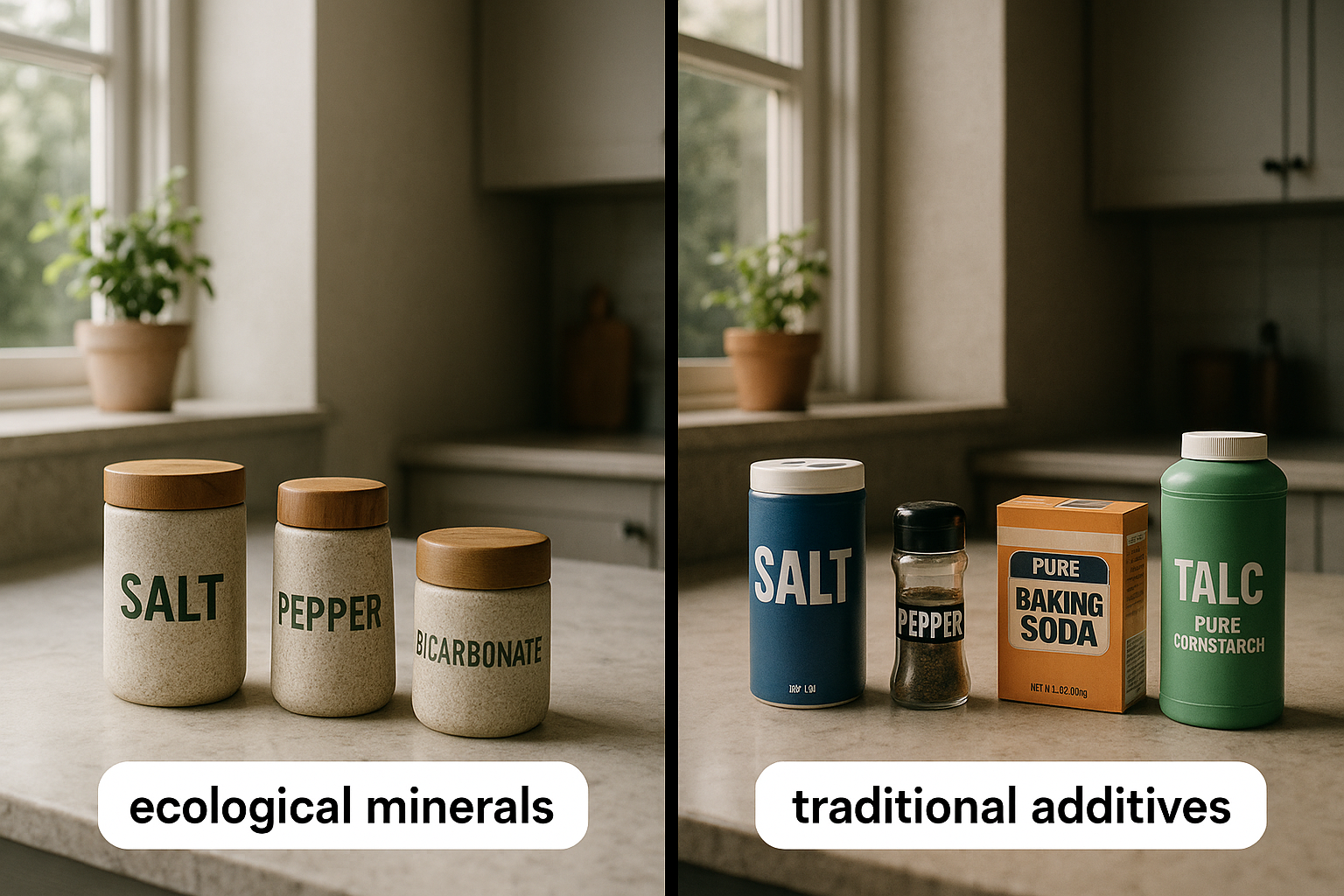 Porównanie ekologicznych minerałów z tradycyjnymi dodatkami