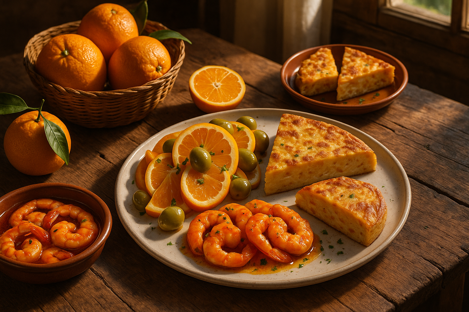 Kulinarny świat tapas z pomarańczami
