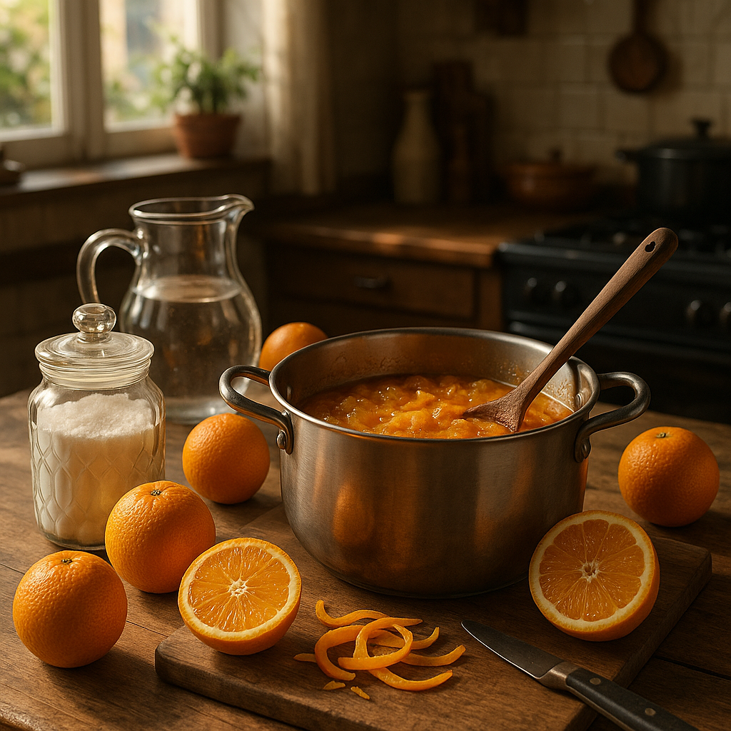 Krok po kroku: proces przygotowania pysznej marmolady z pomarańczy.