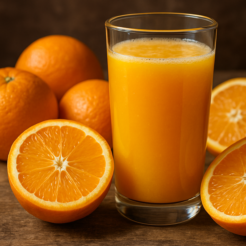 Poznaj wszystkie właściwości zdrowotne, jakie ma sok z wyciśniętych pomarańczy.